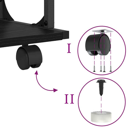 Druckerständer Schwarz Eichen-Optik 41 x 28 x 33,5 cm