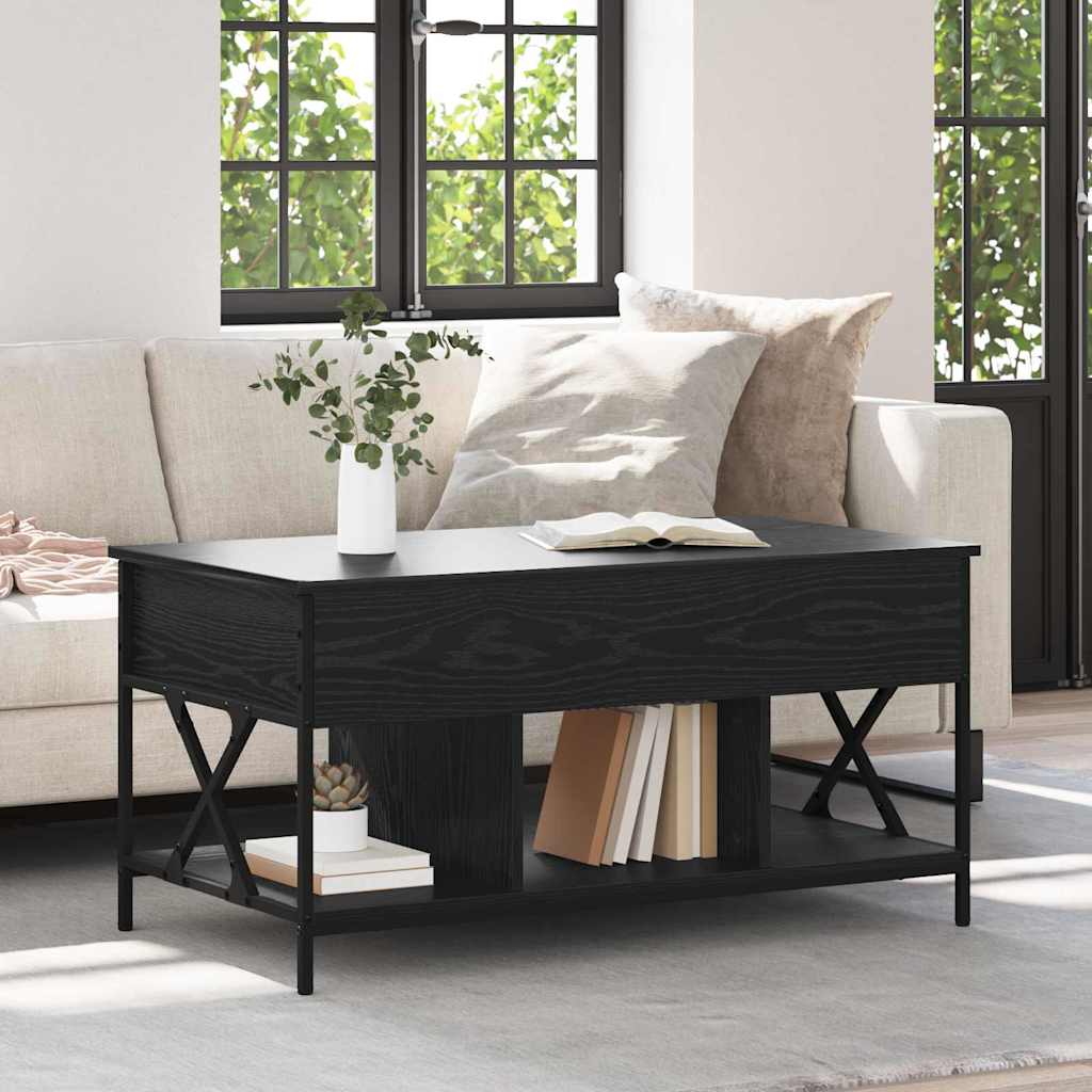 vidaXL Couchtisch Schwarz Eichen-Optik 100 x 55 x 48,5 cm