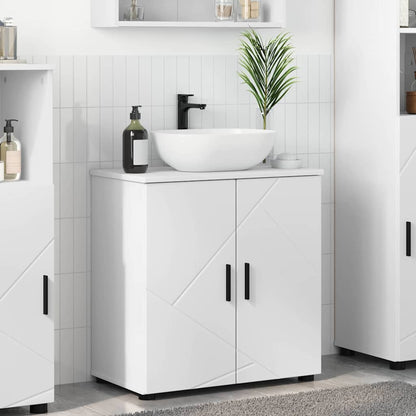 vidaXL Badezimmerschrank Weiß 61 x 35 x 64 cm Holzwerkstoff & Metall