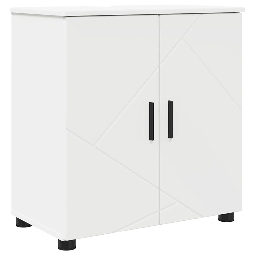 vidaXL Badezimmerschrank Weiß 61 x 35 x 64 cm Holzwerkstoff & Metall