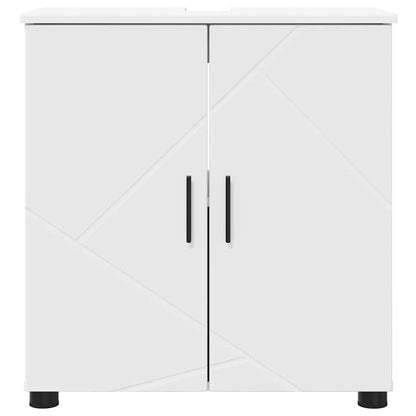 vidaXL Badezimmerschrank Weiß 61 x 35 x 64 cm Holzwerkstoff & Metall