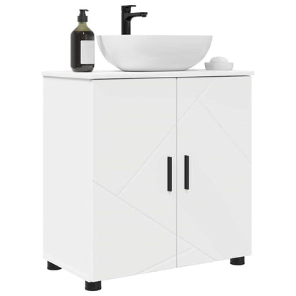 vidaXL Badezimmerschrank Weiß 61 x 35 x 64 cm Holzwerkstoff & Metall