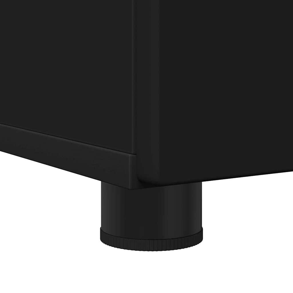 vidaXL Badezimmerschrank mit Speicher mit Tür Schwarz 61 x 35 x 64 cm