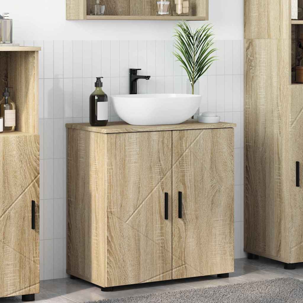 Badezimmerschrank mit Speicher Sonoma-Eiche 61 x 35 x 64 cm