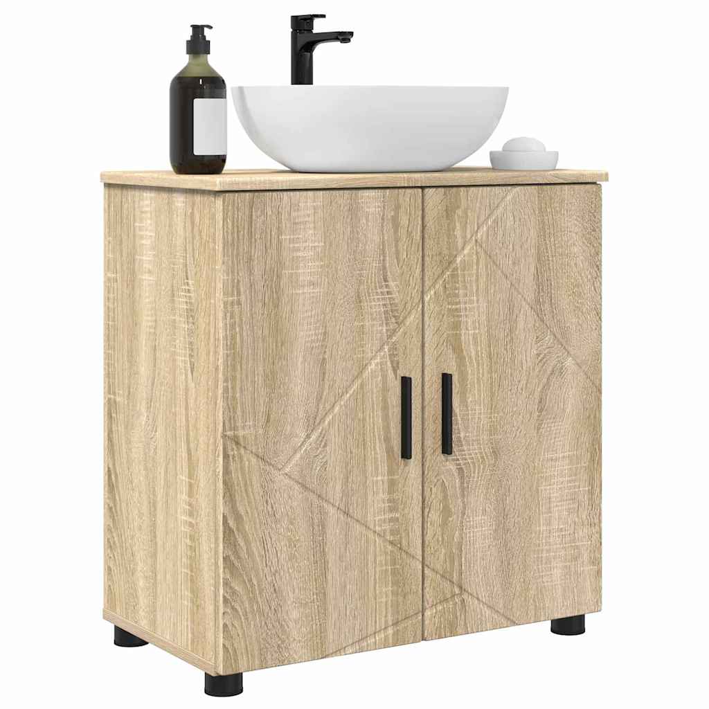 Badezimmerschrank mit Speicher Sonoma-Eiche 61 x 35 x 64 cm