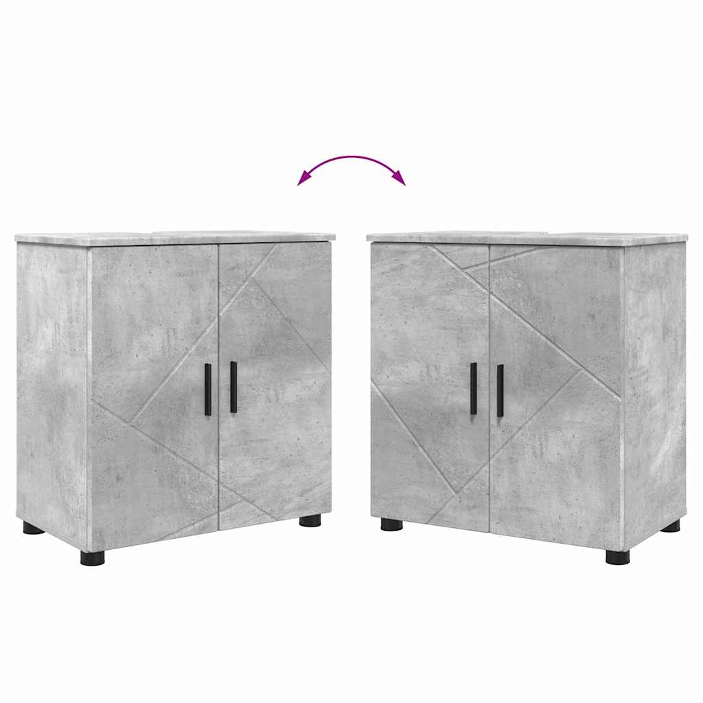 vidaXL Badezimmerschrank mit Speicher Beton Grau 61 x 35 x 64 cm