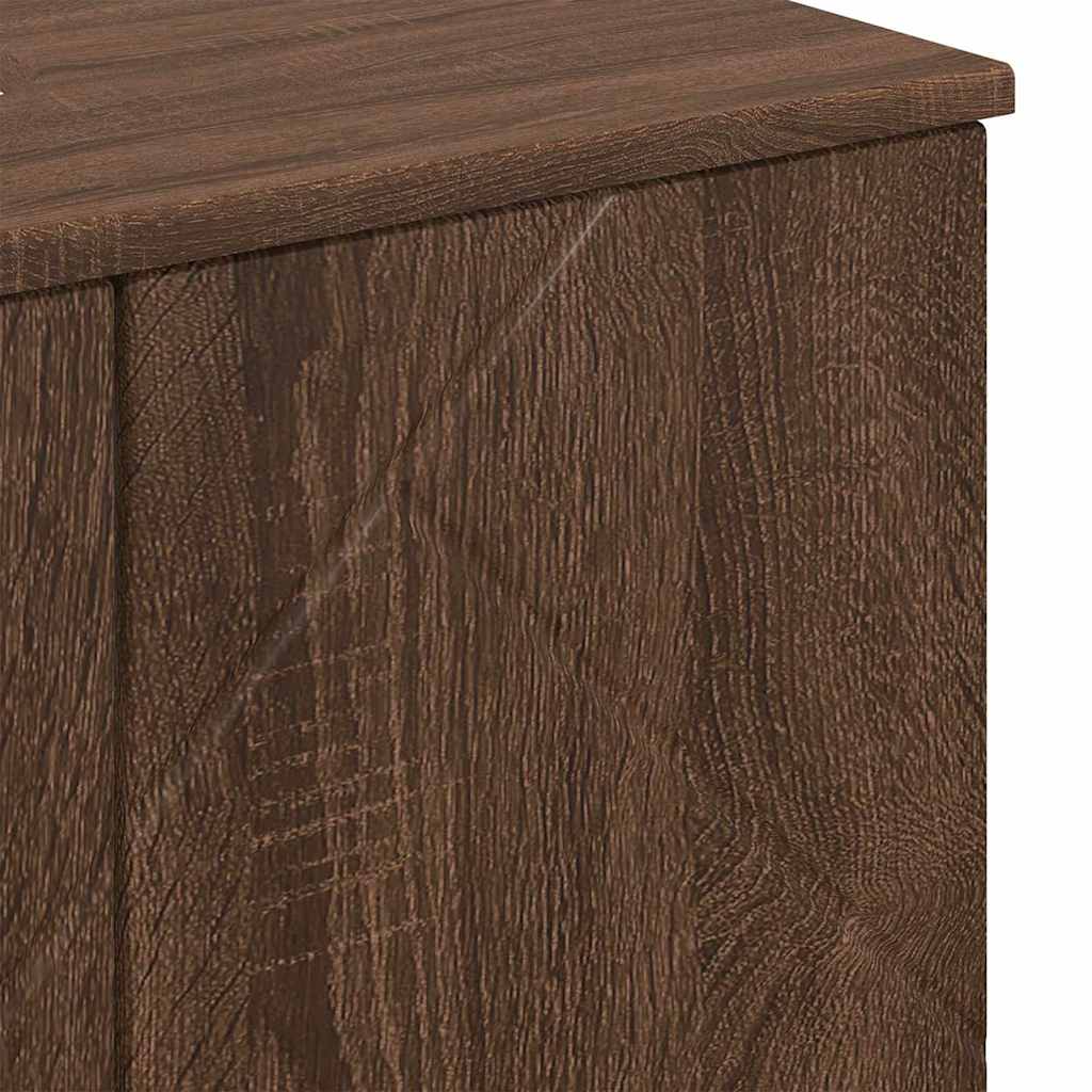 vidaXL Badezimmerschrank mit Tür Braun Eichen-Optik 61 x 35 x 64 cm