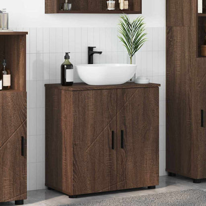 vidaXL Badezimmerschrank mit Tür Braun Eichen-Optik 61 x 35 x 64 cm