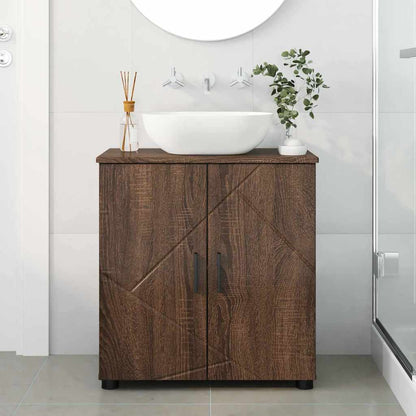 vidaXL Badezimmerschrank mit Tür Braun Eichen-Optik 61 x 35 x 64 cm
