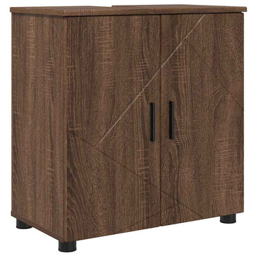 vidaXL Badezimmerschrank mit Tür Braun Eichen-Optik 61 x 35 x 64 cm