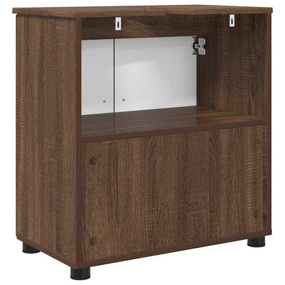 vidaXL Badezimmerschrank mit Tür Braun Eichen-Optik 61 x 35 x 64 cm