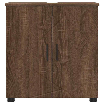 vidaXL Badezimmerschrank mit Tür Braun Eichen-Optik 61 x 35 x 64 cm