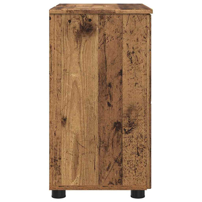vidaXL Badezimmerschrank mit Speicher mit Tür Altholz 61 x 35 x 64 cm