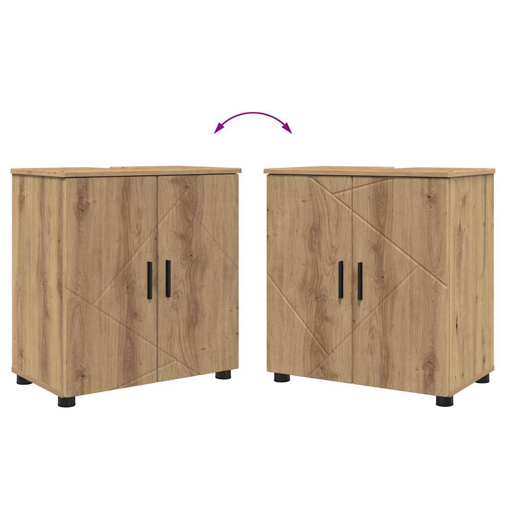 vidaXL Badezimmerschrank mit Speicher Artisan-Eiche 61 x 35 x 64 cm