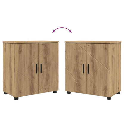 vidaXL Badezimmerschrank mit Speicher Artisan-Eiche 61 x 35 x 64 cm
