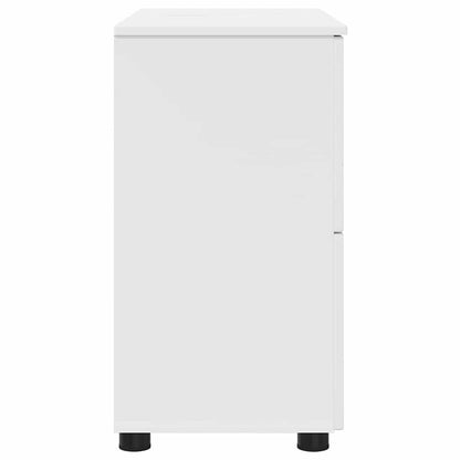vidaXL Badezimmerschrank Weiß 76,5 x 35 x 64 cm Holzwerkstoff & Metall