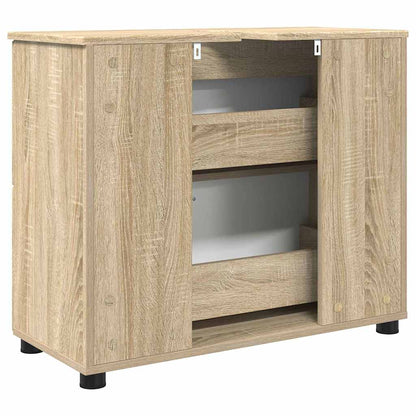 vidaXL Badezimmerschrank mit Schubladen Sonoma-Eiche 76,5 x 35 x 64 cm