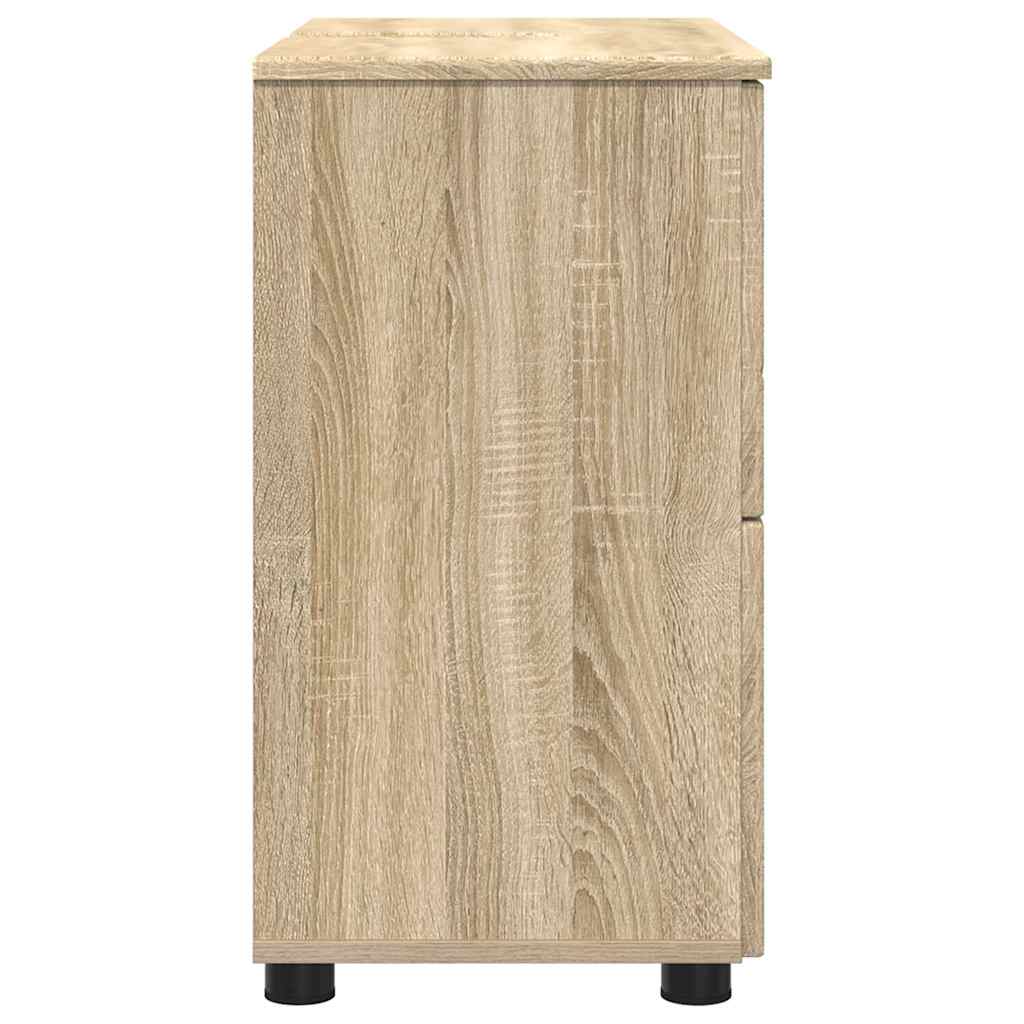 vidaXL Badezimmerschrank mit Schubladen Sonoma-Eiche 76,5 x 35 x 64 cm