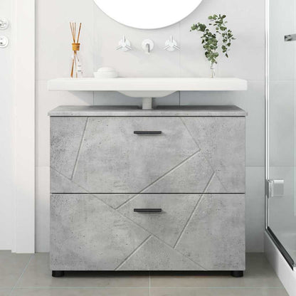 vidaXL Badezimmerschrank mit Schubladen Beton Grau 76,5 x 35 x 64 cm