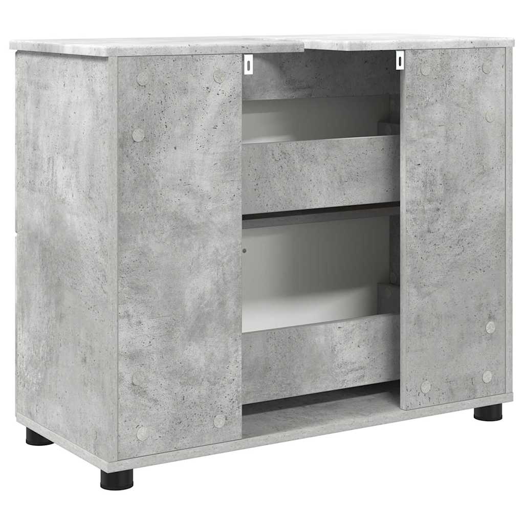 vidaXL Badezimmerschrank mit Schubladen Beton Grau 76,5 x 35 x 64 cm
