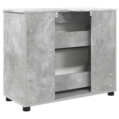 vidaXL Badezimmerschrank mit Schubladen Beton Grau 76,5 x 35 x 64 cm