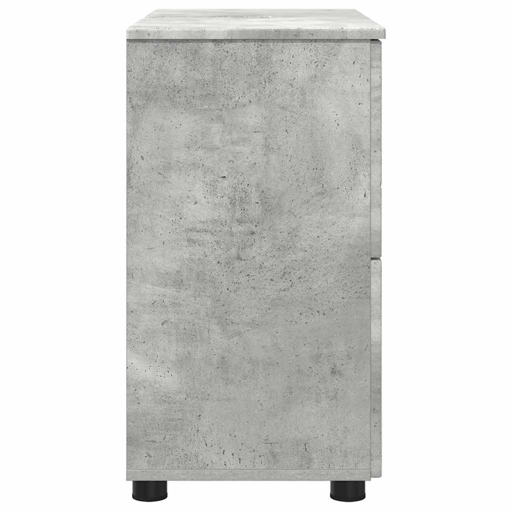 vidaXL Badezimmerschrank mit Schubladen Beton Grau 76,5 x 35 x 64 cm