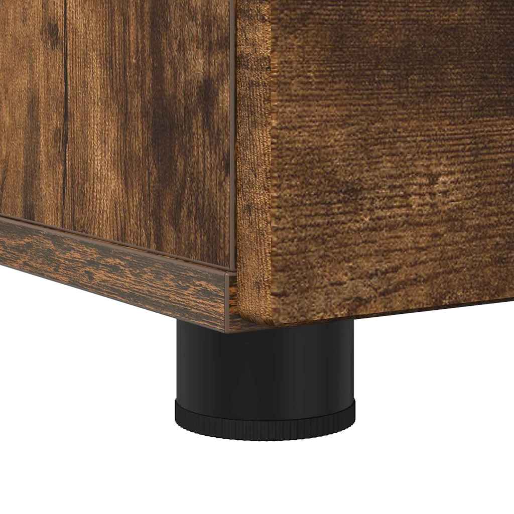 vidaXL Badezimmerschrank mit Tür Geräucherte Eiche 76,5 x 35 x 64 cm