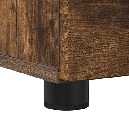 vidaXL Badezimmerschrank mit Tür Geräucherte Eiche 76,5 x 35 x 64 cm