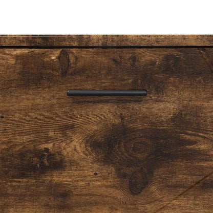 vidaXL Badezimmerschrank mit Tür Geräucherte Eiche 76,5 x 35 x 64 cm
