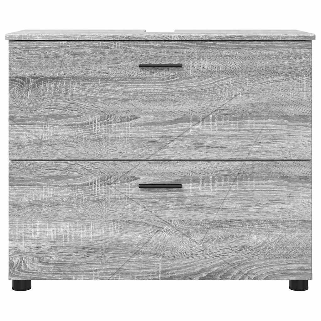 vidaXL Badezimmerschrank mit Speicher Graues Sonoma 76,5 x 35 x 64 cm
