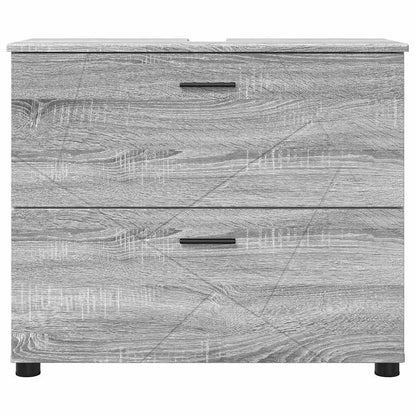 vidaXL Badezimmerschrank mit Speicher Graues Sonoma 76,5 x 35 x 64 cm