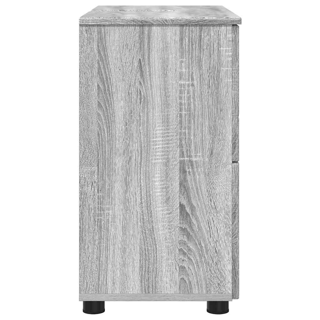 vidaXL Badezimmerschrank mit Speicher Graues Sonoma 76,5 x 35 x 64 cm