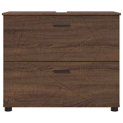 vidaXL Badezimmerschrank mit Tür Braun Eichen-Optik 76,5 x 35 x 64 cm