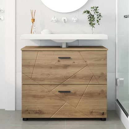 vidaXL Badezimmerschrank mit Speicher Artisan-Eiche 76,5 x 35 x 64 cm