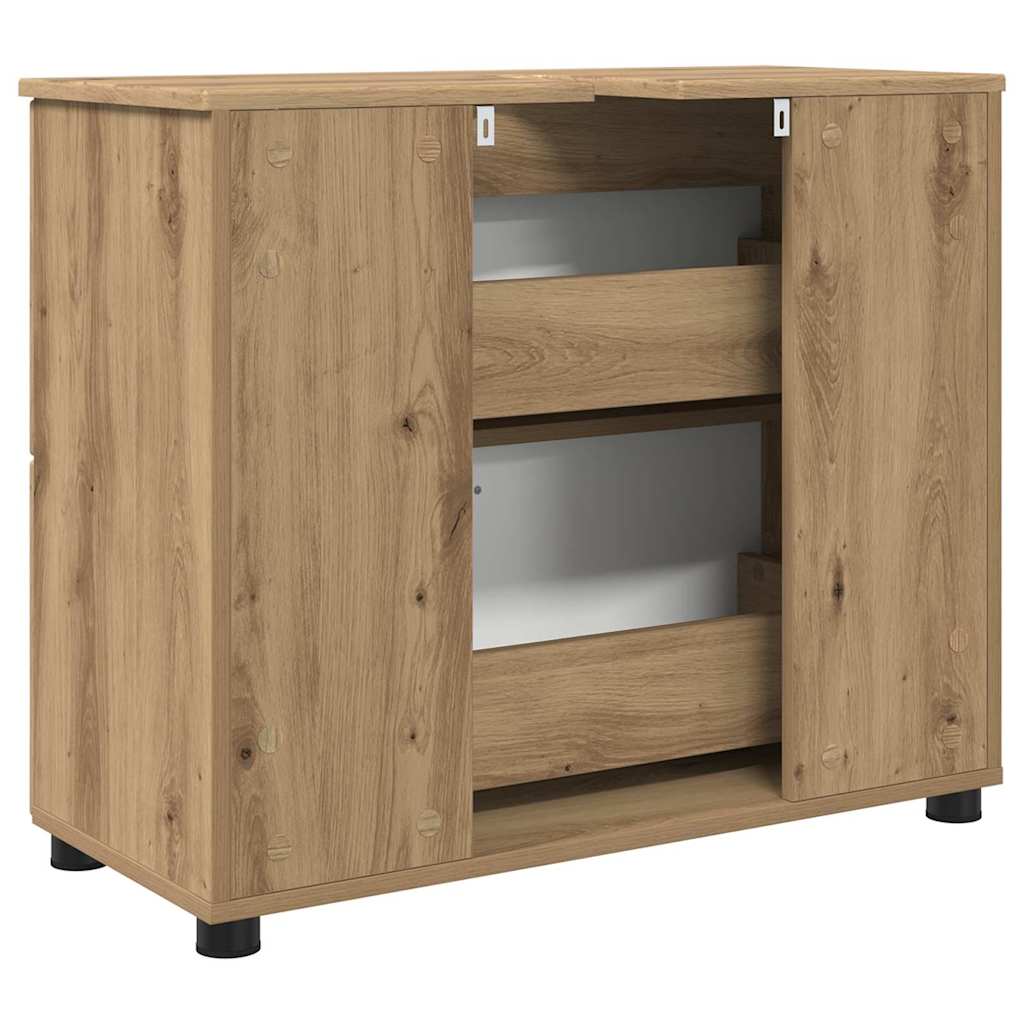 vidaXL Badezimmerschrank mit Speicher Artisan-Eiche 76,5 x 35 x 64 cm