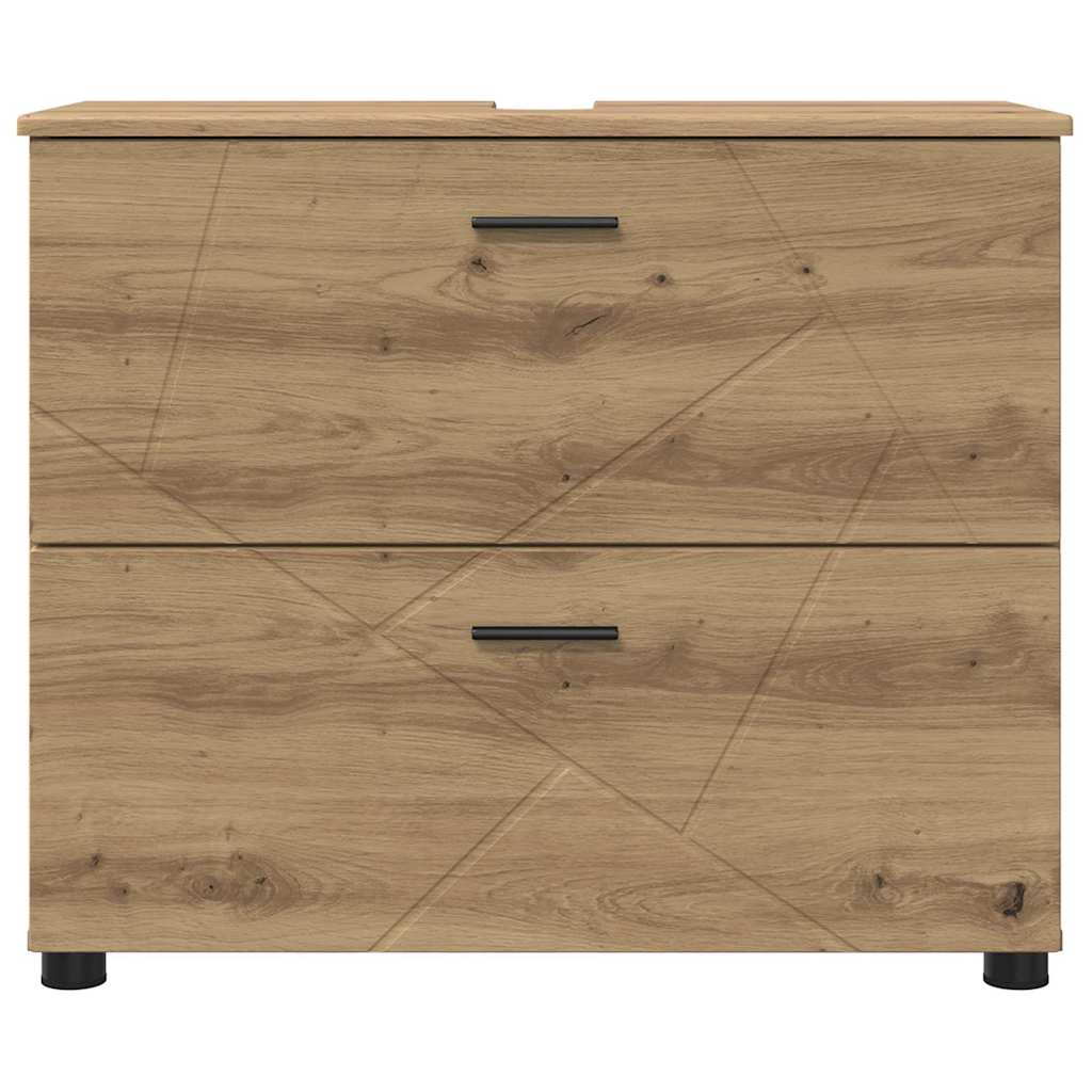 vidaXL Badezimmerschrank mit Speicher Artisan-Eiche 76,5 x 35 x 64 cm