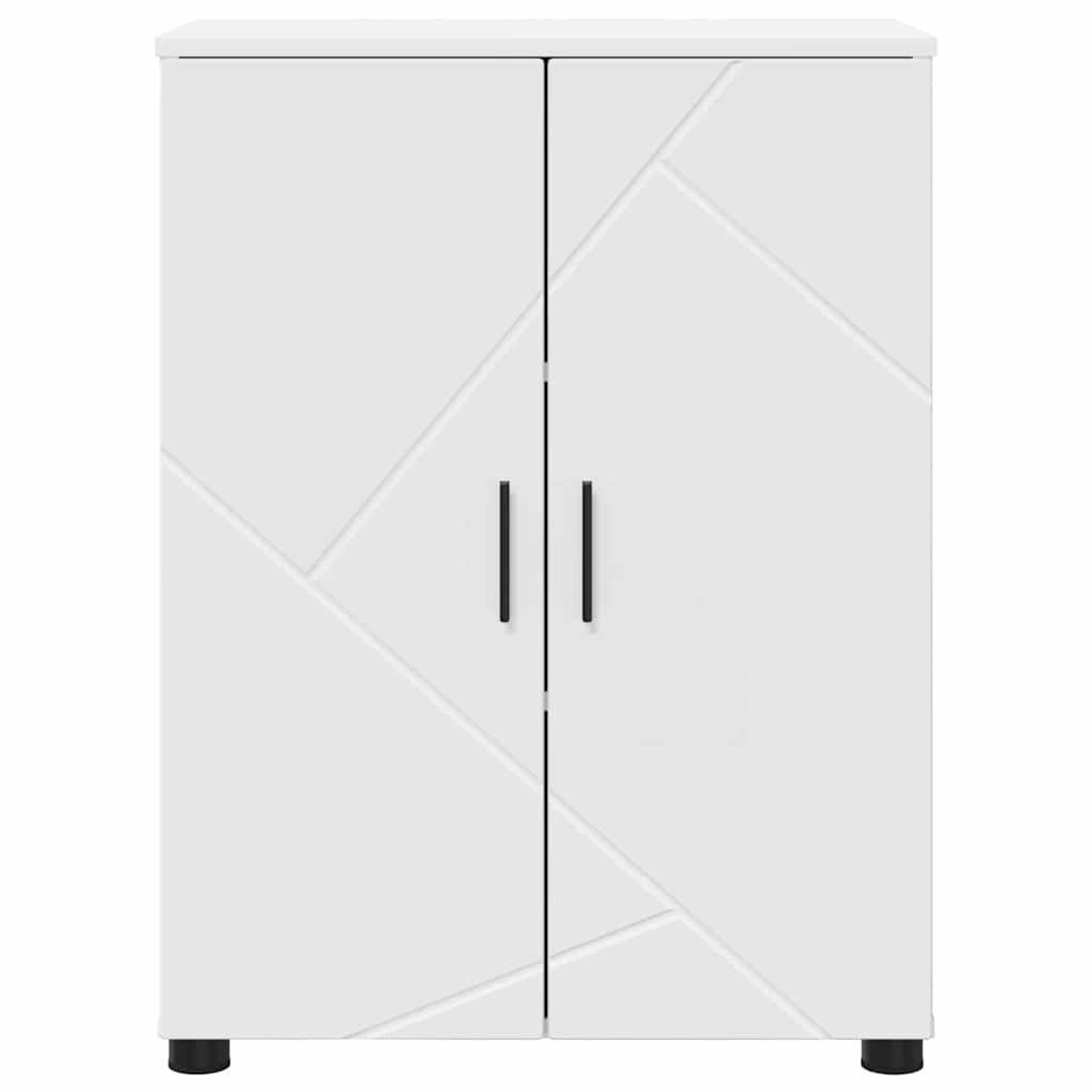 vidaXL Badezimmerschrank Weiß 60 x 35 x 80 cm Holzwerkstoff & Metall