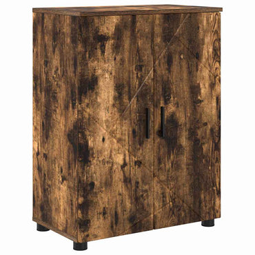 vidaXL Badezimmerschrank mit Tür Geräucherte Eiche 60 x 35 x 80 cm