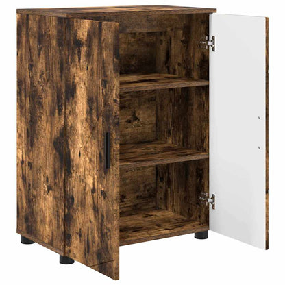 vidaXL Badezimmerschrank mit Tür Geräucherte Eiche 60 x 35 x 80 cm