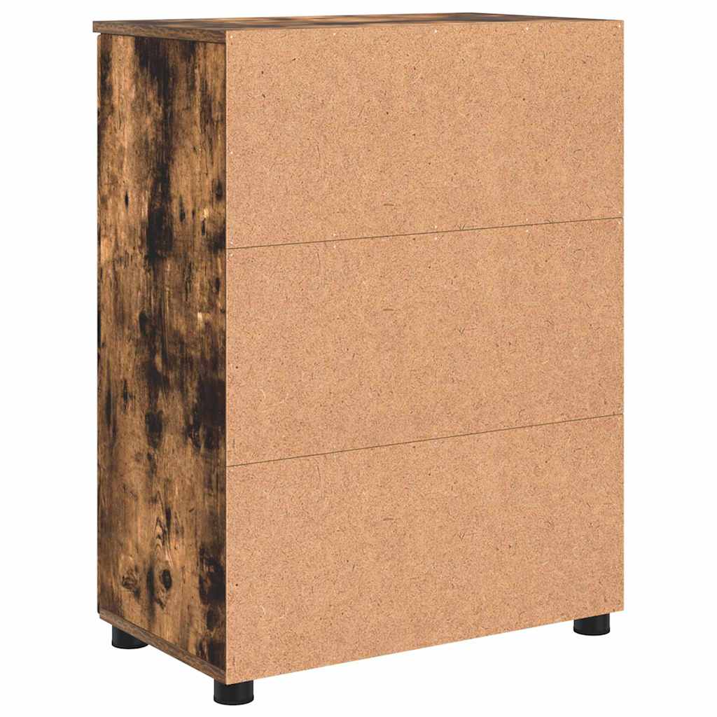 vidaXL Badezimmerschrank mit Tür Geräucherte Eiche 60 x 35 x 80 cm