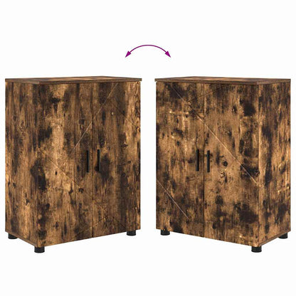 vidaXL Badezimmerschrank mit Tür Geräucherte Eiche 60 x 35 x 80 cm