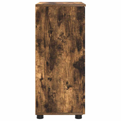 vidaXL Badezimmerschrank mit Tür Geräucherte Eiche 60 x 35 x 80 cm