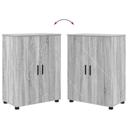 vidaXL Badezimmerschrank mit Speicher Graues Sonoma 60 x 35 x 80 cm