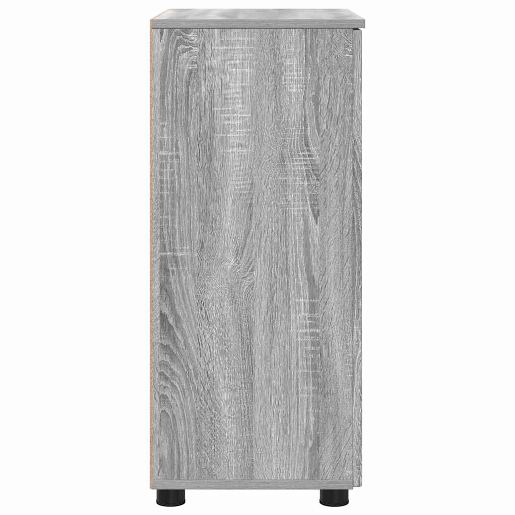 vidaXL Badezimmerschrank mit Speicher Graues Sonoma 60 x 35 x 80 cm
