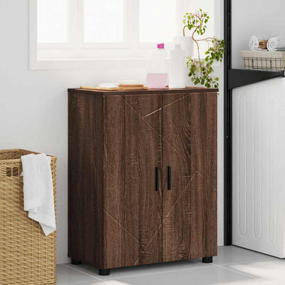 vidaXL Badezimmerschrank mit Tür Braun Eichen-Optik 60 x 35 x 80 cm