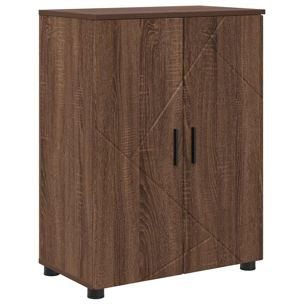 vidaXL Badezimmerschrank mit Tür Braun Eichen-Optik 60 x 35 x 80 cm