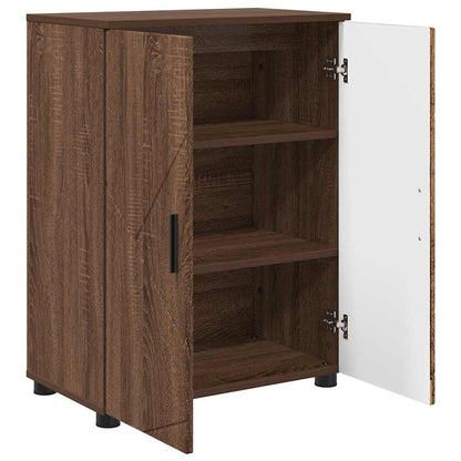 vidaXL Badezimmerschrank mit Tür Braun Eichen-Optik 60 x 35 x 80 cm