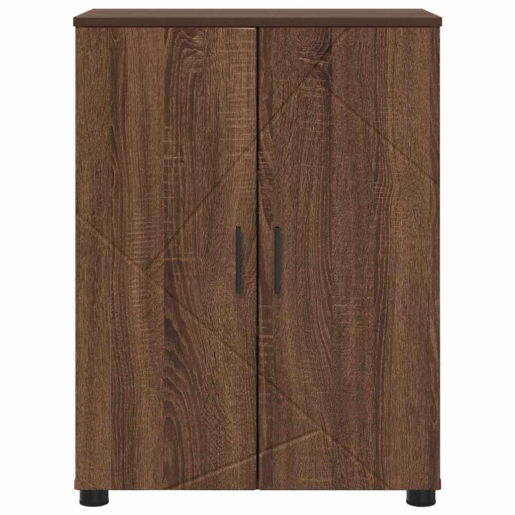 vidaXL Badezimmerschrank mit Tür Braun Eichen-Optik 60 x 35 x 80 cm