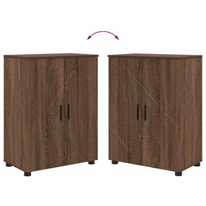 vidaXL Badezimmerschrank mit Tür Braun Eichen-Optik 60 x 35 x 80 cm