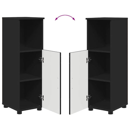 vidaXL Badezimmerschrank mit Speicher mit Tür Schwarz 30 x 35 x 95 cm